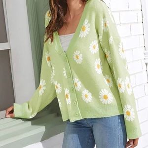 One size floral cardigan